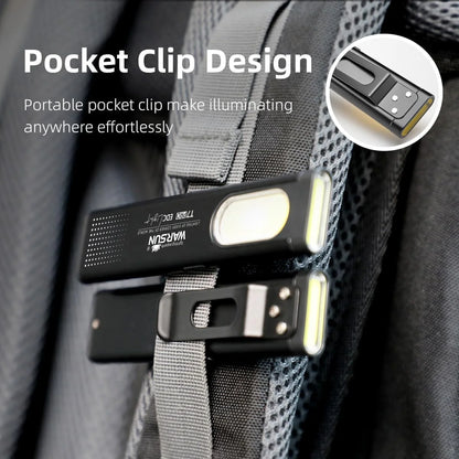 LED Keychain Flashlight USB-C Rechargeable 600Lm Portable Mini Torch Light Pocket Lantern Flood Work Light with Magnet