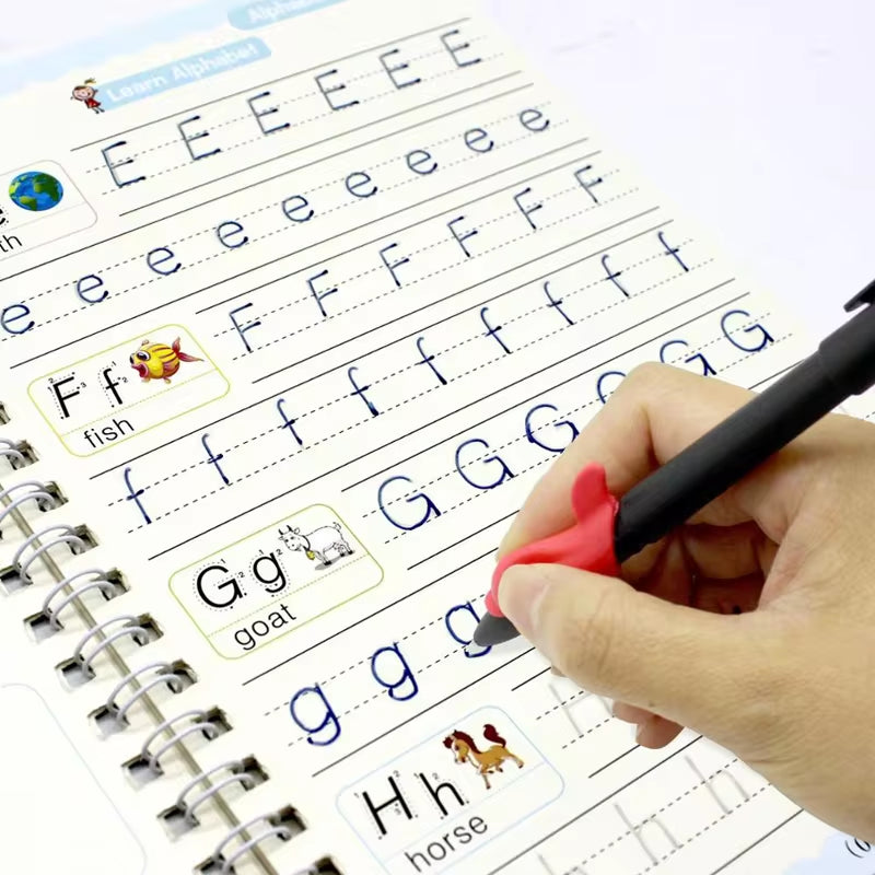 Sank Magic Practice Copybook Pen Preschools Kids Calligraphy English Verison Free Wiping Children Reusable Writing Book